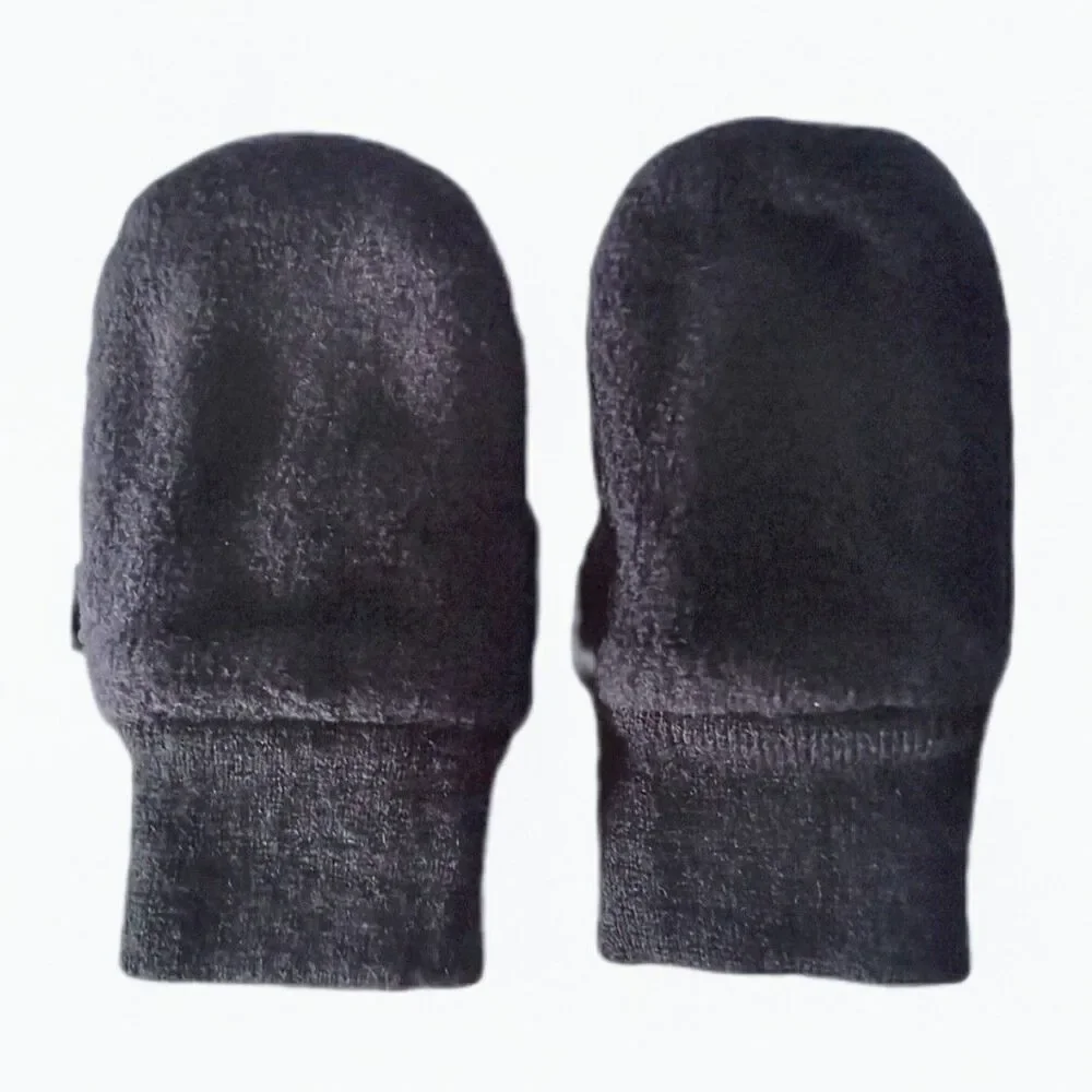 Baby GAP Navy Blue Fleece Snow Mittens w/Black Textured Palm sz S/M Toddler Kids